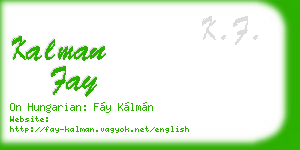kalman fay business card